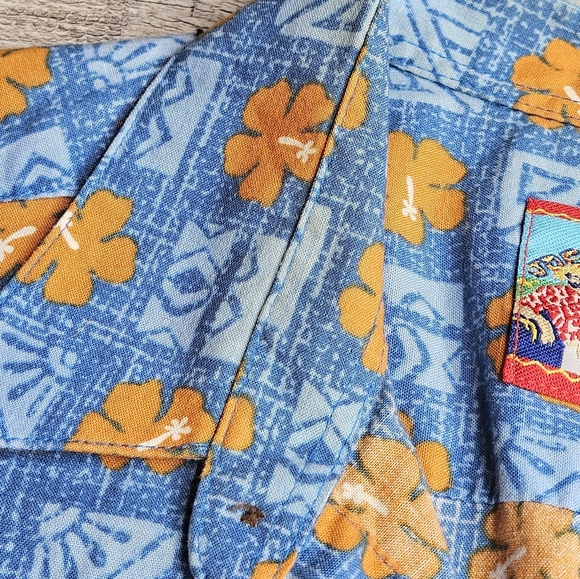 Reyn Spooner X Joe Kealoha's Vintage Hawaiian Button Down Men's Medium Blue - Picture 5 of 11